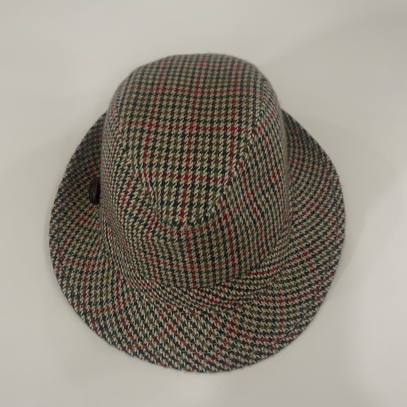 Plaid Fedora Brown, Black, Red and Green Colors - Picture 3 of 9